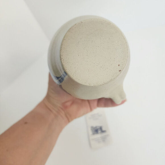 Williamsburg Pottery Factory Small Salt Glaze Stoneware Pitcher with Flower - Picture 6 of 8